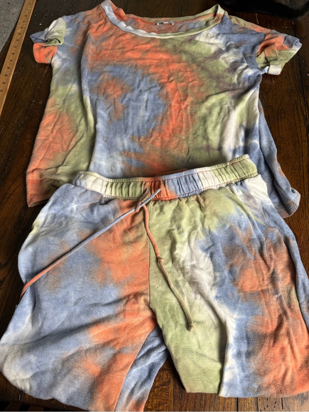 white birch Pastel Tie-Dye Set‎ Tee and Pants L
